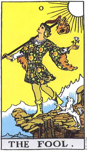 The Fool Tarot card from the Rider-Waite-Smith deck