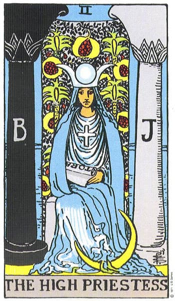 The High Priestess Tarot card from the Rider-Waite-Smith deck