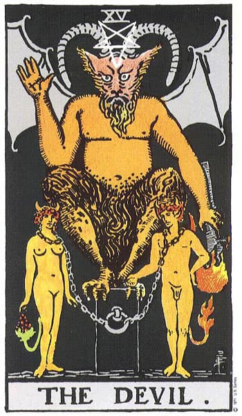 The Devil Tarot card from the Rider-Waite-Smith deck