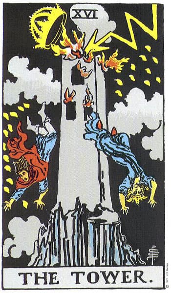 The Tower Tarot card from the Rider-Waite-Smith deck