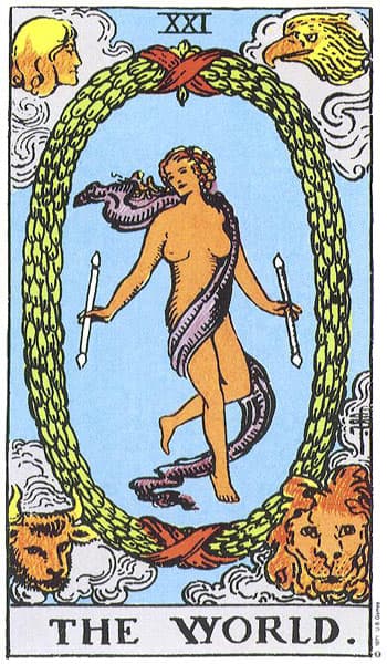 The World Tarot card from the Rider-Waite-Smith deck