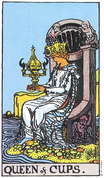 Queen of Cups, original Rider–Waite–Smith tarot artwork by Pamela Colman Smith